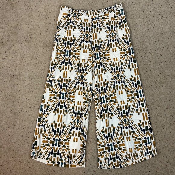 Free People Pants - Free People Wide Leg Pants in Black, Brown, and White Boho Geometric Batik